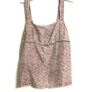 Y2k Vintage Tommy Hilfiger Baby Doll 100% Silk Floral Blush Cami Coquette Sz 20